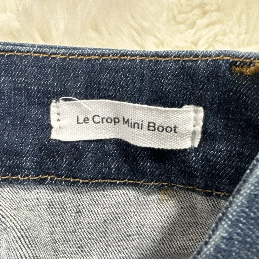 Frame Le Crop Mini Boot Sidewinder Jeans 24 (23x26.5) Dark Blue Stretch Womens - Picture 4 of 11